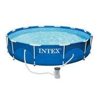 Круглый каркасный бассейн Intex 28212 с фильтр-насосом (366*76 см, 6503 л, синий)