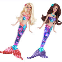 Кукла Барби русалка Яркие огоньки Barbie V7046 2 вида