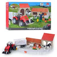 Ферма 1415889 (3шт) 18 дет, трактор с прицепом, фигурка, животные, в кор-ке, 61-38-10см