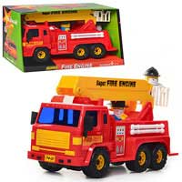 Пожарная машина DS 404 (12шт) инер-я, подвижная стрела, фигурки 2шт, в кор-ке, 35-20,5-16см