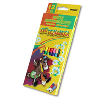 олівці кольор 12 шт, 24кл. двостор  "Пегашка" 1011_12СВ к/коробка, шестигран, MARCO