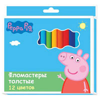 Фломастери товсті " Свинка Пеппа " 12 кольорів , тм « Peppa Pig »