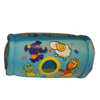 Валик MS 0650 (20шт) надувной для детей,22_44см, с погремушками, в кульке, 16_19_7см