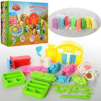 Игровой набор с пластилином Ферма Happy Farm Plastigine MK 0662 8 цветов (в стиках), 19 предметов (инструменты и формочки), в кор-ке,31*23,5*8 см