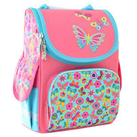 Школьный каркасный рюкзак Smart (1 Вересня) PG-11 "Butterfly pink" (34-26-14 см)