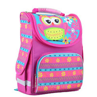Школьный каркасный рюкзак Smart (1 Вересня) PG-11 "Owl pink" (34-26-14 см)