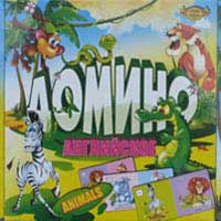 Игра "Английское домино "Зверята"