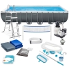 Прямоугольный каркасный бассейн Intex 26368 (732х366х132 см, 31805 л) с песочным фильтром- хлоргенератором, лестницей, тентом и подстилкой