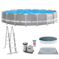 Круглый каркасный бассейн Intex 26732 (549*122 см, 24311 л) с картриджным фильтр-насосом