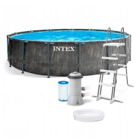Круглый каркасный бассейн Intex 26744 (549*122 см, 24311 л) с картриджным фильтр-насосом
