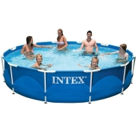 Круглый каркасный бассейн Intex 28210 (366*76 см, 6503 л, синий)