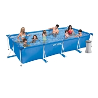 Прямоугольный каркасный бассейн Intex 28274 (450*220*84 см, 7127 л) с картриджным фильтр-насосом