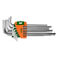 Ключи шестигранные 9шт 1,5_10мм CrV (короткие шар (4022175), (средние шар) (4022185)) Grad