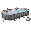 Овальный каркасный бассейн BestWay 5611T (732x366*122 см, 25495 л) с картриджным фильтр-насосом, лестницей и тентом