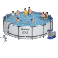 Круглый каркасный бассейн BestWay 5612z (488*122 см, 19480 л) с фильтр-насосом и лестницей