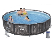 Круглый каркасный бассейн BestWay 5614X (366*100 см, 9150 л) с фильтр-насосом и лестницей 