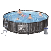 Круглый каркасный бассейн BestWay 5614Z (427*107 см, 13030 л) с фильтр-насосом, лестницей и тентом
