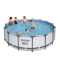 Круглый каркасный бассейн BestWay 56438 (457*122 см, 16015 л) с картриджным фильтр насосом