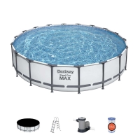 Круглый каркасный бассейн BestWay 56462 (549*122 см, 23062 л) с картриджным фильтр-насосом