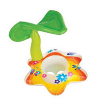 Надувная игрушка-рейдер (плотик) Intex 56577 "Тропики" с навесом (142*74 см)