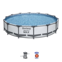 Круглый каркасный бассейн BestWay 56595 (427*84 см, 10220 л) с фильтр-насосом