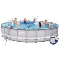 Круглый каркасный бассейн BestWay 56705 (671*132 см, 40377) с картриджным фильтр-насосом