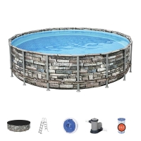 Круглый каркасный бассейн BestWay 56966 (488*122 см, 19480 л) с картриджным фильтр-насосом