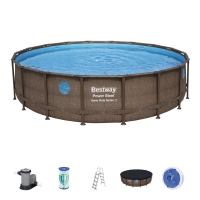 Круглый каркасный бассейн BestWay 56977 (549*122 см, 23062 л) с картриджным фильтр-насосом