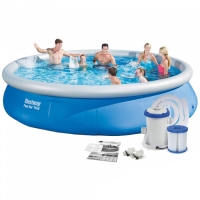 Наливной бассейн с фильтр-насосом Bestway 57313 Fast Set (457*84 см, 9677 л)