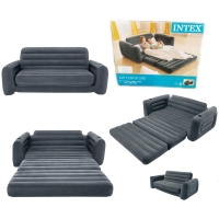 Надувной велюровый диван Intex 66552 (203-224-66 см)