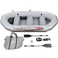 Надувная лодка Intex "Mariner 4", 68376 (насос, весла) (Интекс). Цена, купить  в Украине надувные лодки из пвх, вёсла. | wo-shop.com.ua