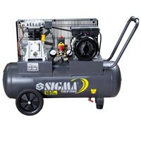 Компрессор ременной двухцилиндровый 2кВт 385л/мин 10бар 50л Sigma Refine (7044021)