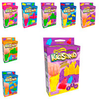 Кинетический песок DankoToys KidSand Mini в коробке с формочками (6 цветов, 200 г)