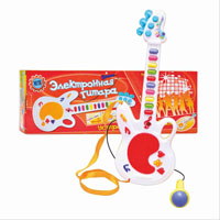 Гитара 957 (48шт) микрофон, муз, свет, на бат_ке, в кор_ке, 39,5_15_5,5см