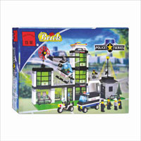 Конструктор BRICK 110/208883 полицейский участок, транспорт, фигурки, 430 элементов, 41,5-27,5-7см