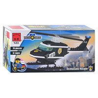 Конструктор BRICK 457797/123 (80шт) Полицейская серия, вертолёт, 76дет, фигурка, 19-9,5-4,5см