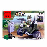 Конструктор BRICK 802 (300шт) военный мотоцикл, 24 шт, в кор-ке, 10-7-4,5см