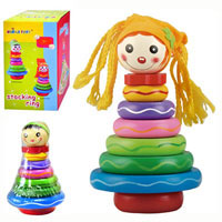 Деревянная игрушка Пирамидка MD 0133 (24шт) 2 вида, в кор-ке, 18-10-10см