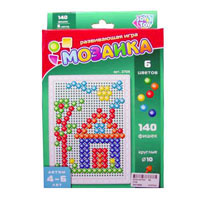 JT Мозаика 2709 (48шт) 140 фишек, 6 цветов, 10мм, в кор-ке, 17-26-4см
