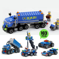 Конструктор KAZI 6409 (60шт) трейлер, фигурки 2шт, 163 дет, в кор_ке, 27_17_4,5см