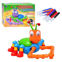 TG Игра 796506 R/6017 (36шт) Паучок художник, на бат-ке, фломастеры, бумага, в кор-ке, 30-23-13см