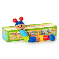 Деревянная игрушка Гусеница MD 0405 (200шт) в кор-ке, 24-5-5см