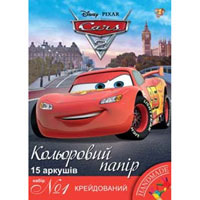Наб.№ 1 цв.бумаги мелованной А4(15л), в ящ. мiх: 2 дизайна