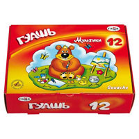 Гуашь "Мультики" 12 цв. 20 мл, 221032, Гамма