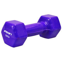 Гантель M 0291 3 кг с виниловым покрытием Profi (3 цвета)