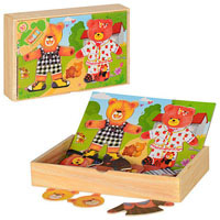 Деревянная игрушка Гардероб MD 0296 (132шт) одень мишку, 21_13_3см