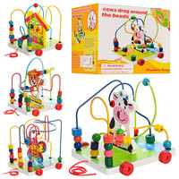 Деревянная игрушка Лабиринт на проволоке MD 0493 (36шт) каталка, 6 видов, в кор_ке, 20_20_18см
