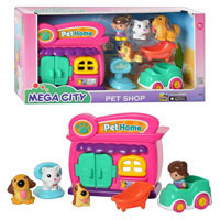 Домик 32807 (8шт) для животных, фигурки 4 шт, машинка, в кор-ке, 47-23,5-10см