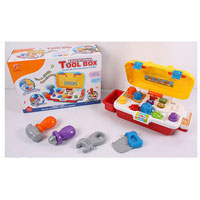 Игра M 1361 U/R (18шт)Говорящий чемоданчик, инструменты, муз, свет, на бат-ке, в кор-ке, 32-34-15см