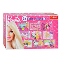 Пазлы 90309 Trefl, Mattel, Barbie, микс 3в1 (30-40-60шт), в кор-ке, 39,5-40,5-9,5см